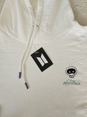 BTS White 'The Astronaut' Embroidered Hoodie And Pants Set